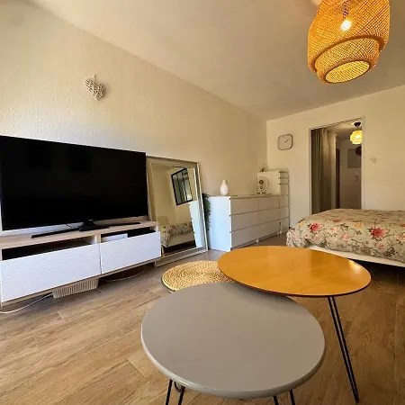 شقة L'ibiza, Within Walking Distance And Air Conditioning سانت-ماندرييه-سور-مير